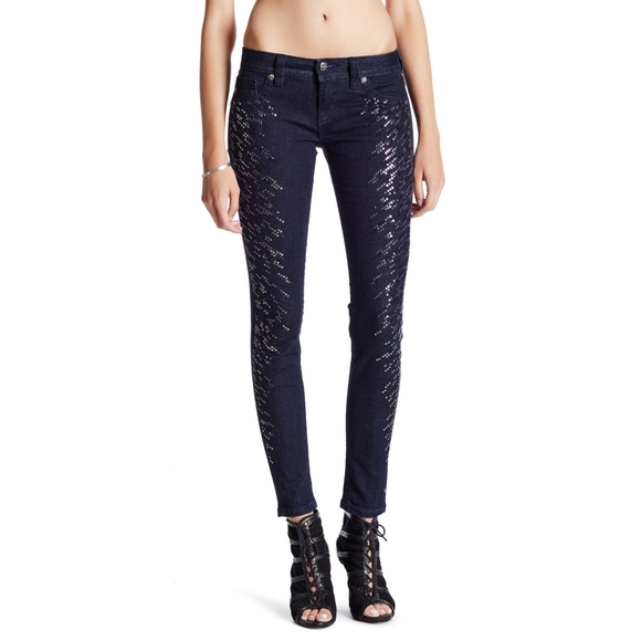 Miss Me Dark Blue Sequined Jeans - Picture 8 of 8